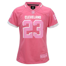 Load image into Gallery viewer, Girls Youth Cleveland Browns Joe Haden Pink Bubble Gum Jersey