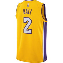 Load image into Gallery viewer, Lonzo Ball Los Angeles Lakers Yellow Swingman Jersey 2018 - 2019