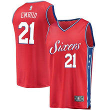 Load image into Gallery viewer, Joel Embiid Philadelphia 76ers Branded Youth Fast Break Jersey Red - Statement Edition 2018/2019