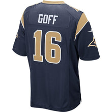 Load image into Gallery viewer, Jared Goff Los Angeles Rams Youth Game Jersey - Navy 2018/2019