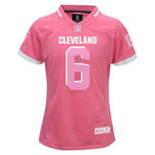 Load image into Gallery viewer, Girls Youth Cleveland Browns Baker Mayfield Pink Bubble Gum Jersey