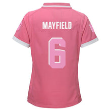 Load image into Gallery viewer, Girls Youth Cleveland Browns Baker Mayfield Pink Bubble Gum Jersey
