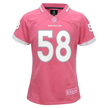 Load image into Gallery viewer, Girls Youth Denver Broncos Von Miller Pink Bubble Gum Jersey