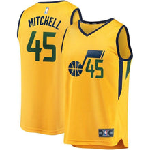 Load image into Gallery viewer, Donovan Mitchell Utah Jazz Gold Swingman Jersey 2018 - 2019