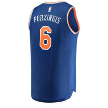 Load image into Gallery viewer, Kristaps Porzingis New York Knicks Branded Youth Fast Break Jersey Royal - Icon Edition 2018/2019