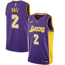 Load image into Gallery viewer, Lonzo Ball Los Angeles Lakers Purple Swingman Jersey 2018 - 2019