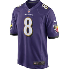 Load image into Gallery viewer, Lamar Jackson Baltimore Ravens Draft First Round Pick #2 Game Jersey – Purple 2018/2019