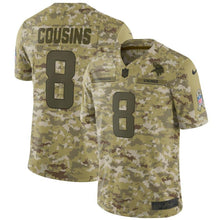 Load image into Gallery viewer, Kirk Cousins Minnesota Vikings Salute to Service Limited Jersey – Camo 2018/2019