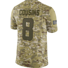 Load image into Gallery viewer, Kirk Cousins Minnesota Vikings Salute to Service Limited Jersey – Camo 2018/2019
