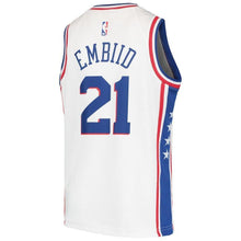 Load image into Gallery viewer, Joel Embiid Philadelphia 76ers Youth Jersey - White 2018/2019