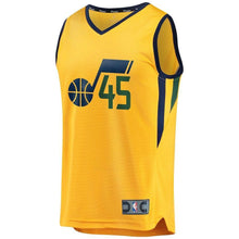 Load image into Gallery viewer, Donovan Mitchell Utah Jazz Branded Youth Fast Break Jersey - Statement Edition – Gold 2018/2019