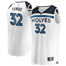 Load image into Gallery viewer, Karl-Anthony Towns Minnesota Timberwolves Branded Youth Fast Break Jersey White - Association Edition 2018/2019