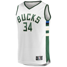Load image into Gallery viewer, Giannis Antetokounmpo Milwaukee Bucks Branded Youth Fast Break Jersey White - Association Edition 2018/2019