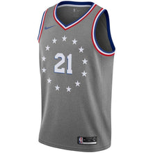 Load image into Gallery viewer, Joel Embiid Philadelphia 76ers Youth Jersey – City Edition – Gray 2018/2019