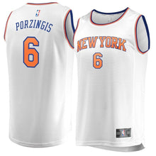 Load image into Gallery viewer, Kristaps Porzingis New York Knicks Branded Fast Break Jersey White - Association Edition