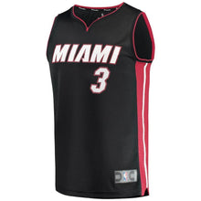 Load image into Gallery viewer, Dwyane Wade Miami Heat Branded Youth Fast Break Road Jersey Black - Icon Edition 2018/2019