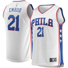 Load image into Gallery viewer, Joel Embiid Philadelphia 76ers Branded Youth Fast Break Player Jersey - Association Edition – White 2018/2019