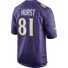 Load image into Gallery viewer, Hayden Hurst Baltimore Ravens Draft First Round Pick Game Jersey – Purple 2018/2019