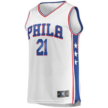 Load image into Gallery viewer, Joel Embiid Philadelphia 76ers Branded Youth Fast Break Player Jersey - Association Edition – White 2018/2019