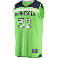 Load image into Gallery viewer, Karl-Anthony Towns Minnesota Timberwolves Branded Youth Fast Break Jersey Neon Green - Statement Edition 2018/2019