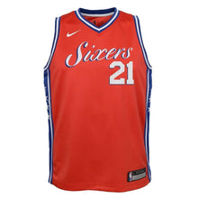 Load image into Gallery viewer, Joel Embiid Philadelphia 76ers Youth Jersey Red - Statement Edition 2018/2019