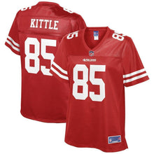 Load image into Gallery viewer, George Kittle San Francisco 49ers Pro Line Women's Team Player Jersey – Scarlet 2018/2019