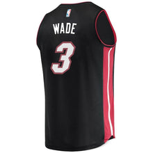 Load image into Gallery viewer, Dwyane Wade Miami Heat Branded Youth Fast Break Road Jersey Black - Icon Edition 2018/2019