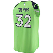 Load image into Gallery viewer, Karl-Anthony Towns Minnesota Timberwolves Branded Youth Fast Break Jersey Neon Green - Statement Edition 2018/2019