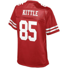 Load image into Gallery viewer, George Kittle San Francisco 49ers Pro Line Women's Team Player Jersey – Scarlet 2018/2019