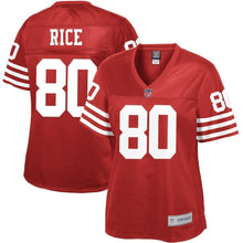 Load image into Gallery viewer, Jerry Rice San Francisco 49ers Pro Line Women's Retired Player Jersey – Red 2018/2019