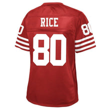 Load image into Gallery viewer, Jerry Rice San Francisco 49ers Pro Line Women's Retired Player Jersey – Red 2018/2019