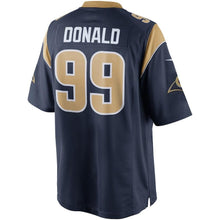 Load image into Gallery viewer, AARON DONALD LOS ANGELES RAMS SUPER BOWL LIII 53 CHAMPIONS PATCH FOOTBALL MEN&#39;SJERSEY - NAVY - 2019