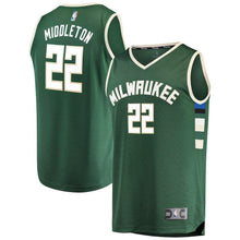 Load image into Gallery viewer, Khris Middleton Milwaukee Bucks Branded Youth Fast Break Player Jersey Green - Icon Edition 2018/2019