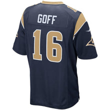 Load image into Gallery viewer, Jared Goff Los Angeles Rams Player Game Jersey - Navy
