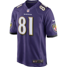 Load image into Gallery viewer, Hayden Hurst Baltimore Ravens Draft First Round Pick Game Jersey – Purple 2018/2019