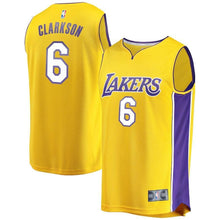 Load image into Gallery viewer, Jordan Clarkson Los Angeles Lakers Branded Youth Fast Break Jersey Gold - Icon Edition 2018/2019