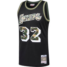 Load image into Gallery viewer, Magic Johnson Los Angeles Lakers Mitchell &amp; Ness Straight Fire Camo Swingman Jersey – Black