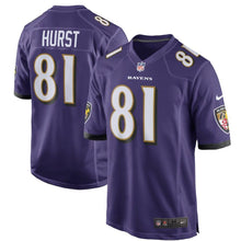 Load image into Gallery viewer, Hayden Hurst Baltimore Ravens Draft First Round Pick Game Jersey – Purple 2018/2019