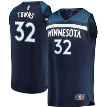Load image into Gallery viewer, Karl-Anthony Towns Minnesota Timberwolves Branded Youth Fast Break Jersey Blue - Icon Edition 2018/2019