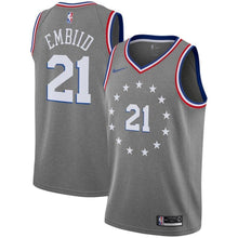 Load image into Gallery viewer, Joel Embiid Philadelphia 76ers Youth Jersey – City Edition – Gray 2018/2019