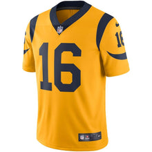 Load image into Gallery viewer, JARED GOFF LOS ANGELES RAMS SUPER BOWL VAPOR UNTOUCHABLE COLOR RUSH PLAYER JERSEY - GOLD