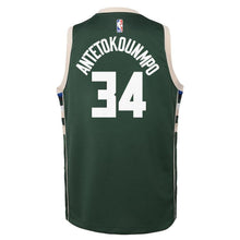 Load image into Gallery viewer, Giannis Antetokounmpo Milwaukee Bucks Youth Jersey Green - Icon Edition 2018/2019