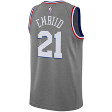 Load image into Gallery viewer, Joel Embiid Philadelphia 76ers Youth Jersey – City Edition – Gray 2018/2019