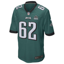 Load image into Gallery viewer, Jason Kelce Philadelphia Eagles Midnight Green Super Bowl LII Champions Patch Game Jersey 2019