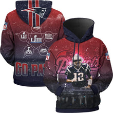 Load image into Gallery viewer, 3D Hoodie Tom Brady New England Patriots 5x Super Bowls Champions