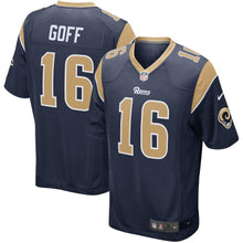 Load image into Gallery viewer, JARED GOFF LOS ANGELES RAMS SUPER BOWL GAME PLAYER JERSEY – BLACK