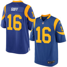 Load image into Gallery viewer, JARED GOFF LOS ANGELES RAMS SUPER BOWL YOUTH GAME JERSEY - ROYAL