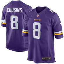Load image into Gallery viewer, Kirk Cousins Minnesota Vikings Game Jersey – Purple 2018/2019