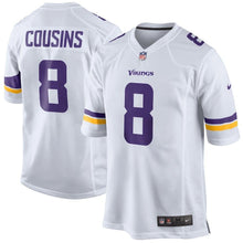 Load image into Gallery viewer, Kirk Cousins Minnesota Vikings Game Jersey – White 2018/2019