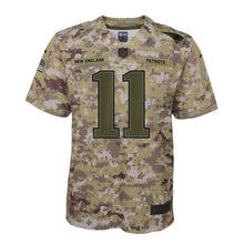 Load image into Gallery viewer, Julian Edelman New England Patriots Youth Salute to Service Game Jersey - Camo 2018/2019 Super Bowl